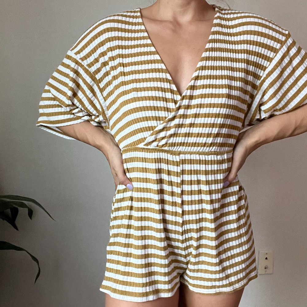 Striped Romper Small Urban Outfitters